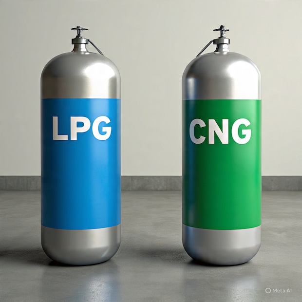 एलपीजीचे ऊष्मा मूल्य (Calorific Value) सीएनजीपेक्षा जास्त आहे. म्हणजेच एलपीजी कमी प्रमाणातही जास्त उष्णता निर्माण करते. सीएनजी स्वच्छ असली तरी त्याचे उष्मा मूल्य थोडे कमी आहे. म्हणून स्वयंपाकासाठी एलपीजी आणि वाहतुकीसाठी सीएनजी असे वापराचे स्पष्ट विभाजन दिसून येते.