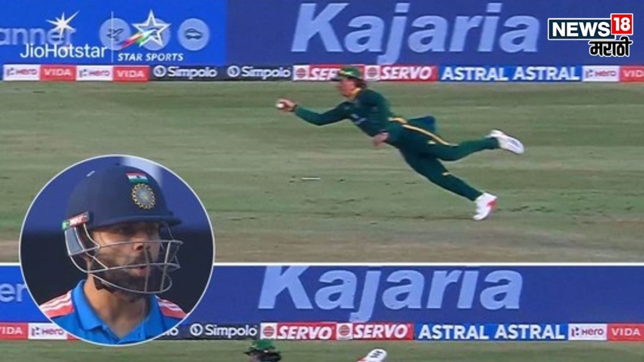 IND vs SA : ऋतुराजला 'जॉन्टी रोड्स' स्टाईलमध्ये निरोप, बेबी एबीचा हवेत सूर मारून जबरदस्त कॅच, विराटही बघत राहिला