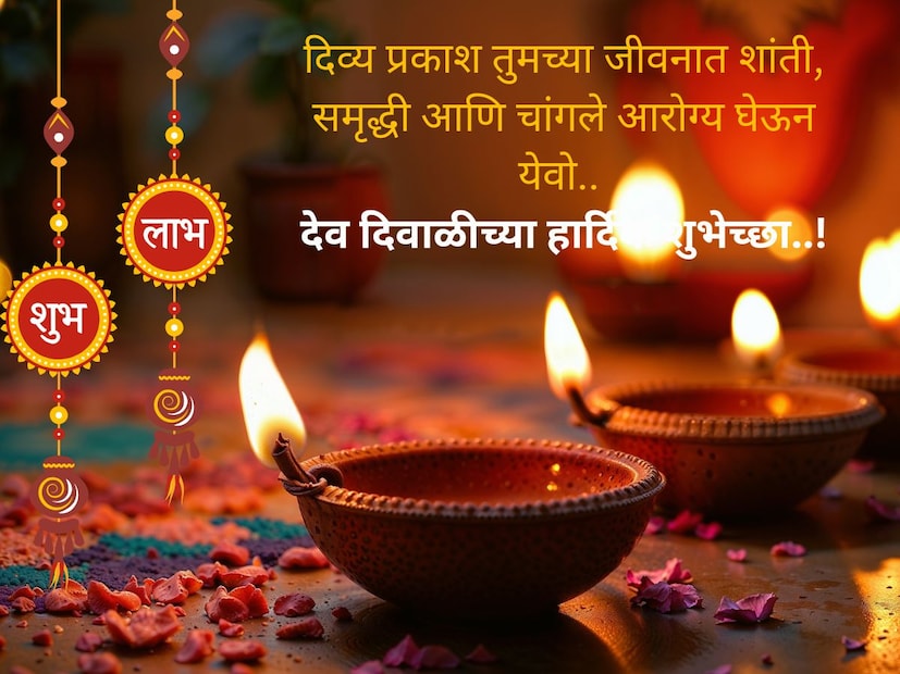 दिव्य प्रकाश तुमच्या जीवनात शांती, समृद्धी आणि चांगले आरोग्य घेऊन येवो.. देव दिवाळीच्या हार्दिक शुभेच्छा..!