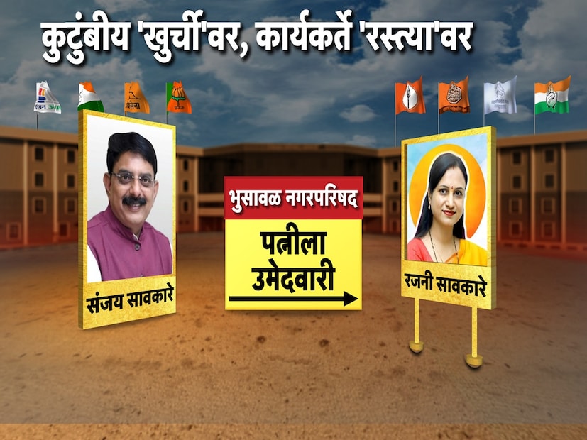 राज्यमंत्री संजय सावकारेंनी भुसावळ नगरपरिषदेच्या नगराध्यक्षपदाच्या निवडणुकीची उमेदवारी त्यांच्या पत्नी रजनी सावकारेंना दिलाय.