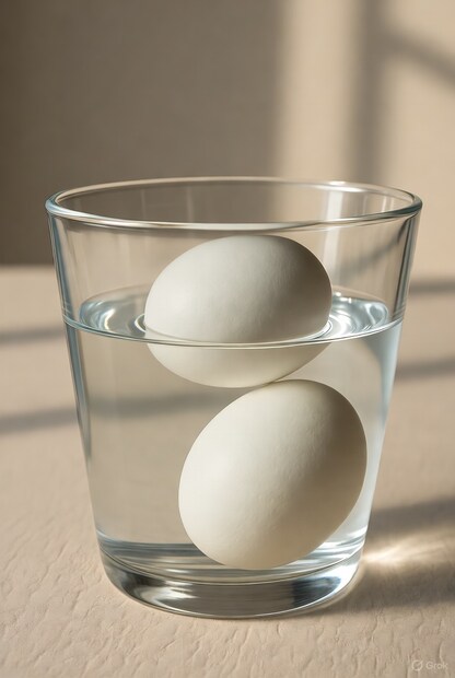 आता पाण्यात टाकून अंडं जुनं की नवं कसं समजेल. तर शेफने सांगितल्यानुसार थंड पाण्यात अंडी टाकायची आहेत. जे अंडं पाण्यात बुडेल ते नवं. जुनं अंडं पाण्याच्या वर तरंगेल.