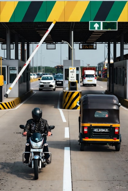 बाईक किंवा स्कूटर खरेदी करताना मालक वाहन नोंदणीचा ​​भाग म्हणून आधीच रोड टॅक्स भरतात. हा कर अप्रत्यक्षपणे सार्वजनिक रस्ते आणि महामार्ग वापरण्याचा खर्च कव्हर करतो, ज्यामुळे नंतर टोल भरण्याची गरज कमी होते. (सर्व फोटो : AI Generated)