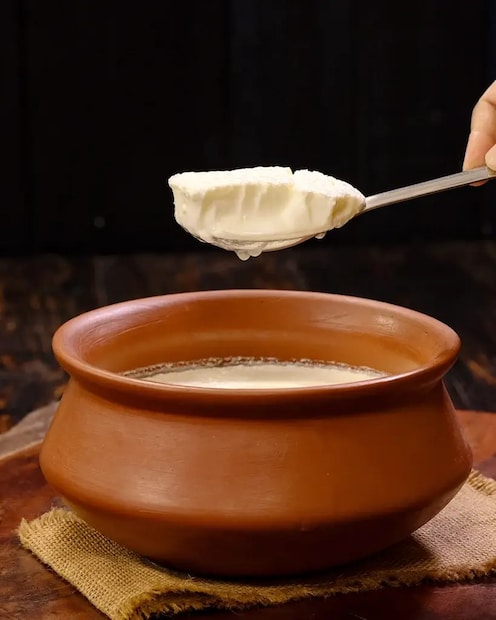 लक्षात ठेवा की स्टार्टर घातल्यानंतर, दूध अजिबात मिसळू नका किंवा चमच्याने ढवळू नका. दही सेटिंग भांडे बंद करा आणि ते टॉवेल किंवा कोमट कापडात गुंडाळा.