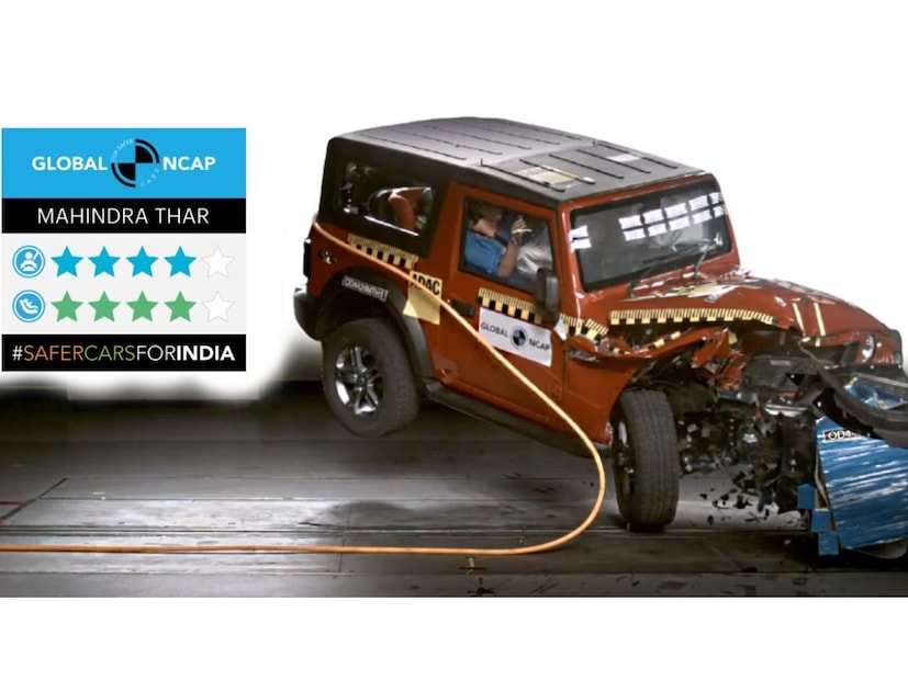 Mahindra Thar ला ग्लोबल NCAP  क्रॅश टेस्टमध्ये ४-स्टार रेटिंग मिळाले होते. त्यामुळे ही एसयूव्ही एक सेफ्टी एसयूव्ही म्हणून ओळखली जातेय.