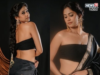 घटस्फोटाच्या चर्चांनंतर योगिताचं नवं फोटोशूट, काळ्या साडीत बोल्ड अंदाज, PHOTO