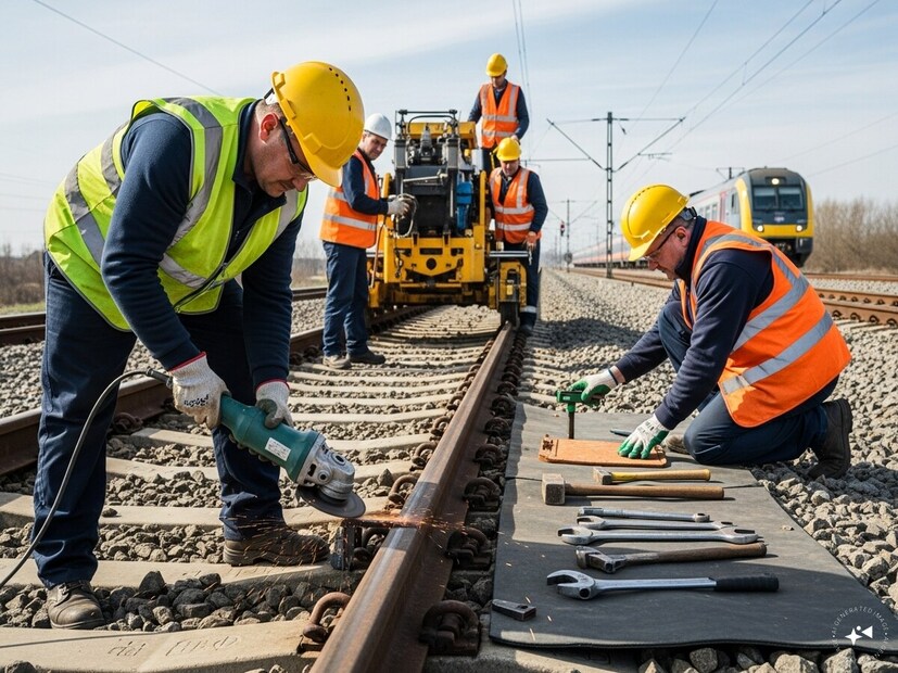 5. भारतीय रेल्वेची उत्कृष्ट देखभाल प्रणाली (Top-Notch Maintenance)भारतीय रेल्वेकडे जगातील सर्वात मोठ्या देखभाल (Maintenance) प्रणालींपैकी एक आहे. रुळांची नियमितपणे अल्ट्रासोनिक चाचणी (Ultrasonic Testing), दृश्य तपासणी (Visual Inspection) आणि ग्राइंडिंग (Grinding) केली जाते. कुठेही किरकोळ गंज दिसल्यास, तो लगेच घासून (Scrubbed) काढला जातो. आवश्यकता भासल्यास, रुळांचे भाग बदलले जातात. विशेषतः जास्त पाऊस असलेल्या आणि समुद्रकिनाऱ्याजवळील आर्द्र हवामान असलेल्या भागांमध्ये, रुळांवर गंज-प्रतिबंधक रासायनिक स्नेहक (Anti-rust chemical lubricants) लावले जातात. हे रसायन ऑक्सिजन आणि ओलाव्यापासून धातूचे संरक्षण करते.