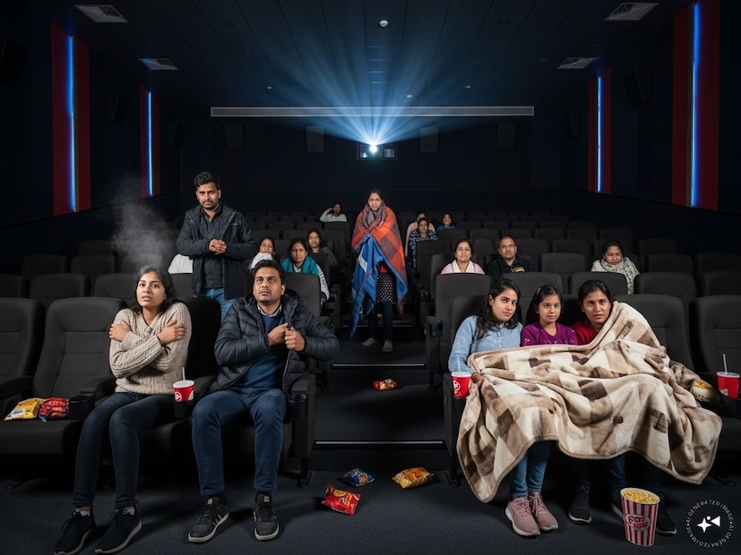 मोठ्या संख्येने लोक एकाच वेळी सिनेमा हॉलमध्ये प्रवेश करतात, ज्यामुळे जास्त उष्णता निर्माण होते. हे नियंत्रित करण्यासाठी, एसी कमी ठेवला जातो.गरम हवा हलकी असल्याने ती वरच्या दिशेने वर जाते, तर थंड हवा प्रेक्षकांजवळ राहते, ज्यामुळे थंड वाटते.