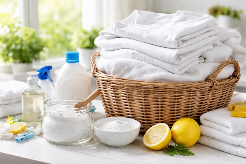 पांढऱ्या कपड्यांची चमक हळूहळू कमी होते. पण योग्य घरगुती उपायांनी ती पुन्हा मिळवता येते. खरं तर बहुतेक प्रकरणांमध्ये फॅब्रिकमध्ये काहीही चूक नाही. समस्या अदृश्य घटकांमध्ये आहे.बेकिंग सोडा, व्हिनेगर, लिंबू, सूर्यप्रकाश आणि योग्य धुण्याच्या सवयी पांढऱ्या कपड्यांना बराच काळ नवीन ठेवू शकतात. पांढऱ्या कपड्यांची चमक हळूहळू कमी होते. पण योग्य घरगुती उपायांनी ती पुन्हा मिळवता येते. खरं तर बहुतेक प्रकरणांमध्ये फॅब्रिकमध्ये काहीही चूक नाही. समस्या अदृश्य घटकांमध्ये आहे.बेकिंग सोडा, व्हिनेगर, लिंबू, सूर्यप्रकाश आणि योग्य धुण्याच्या सवयी पांढऱ्या कपड्यांना बराच काळ नवीन ठेवू शकतात.