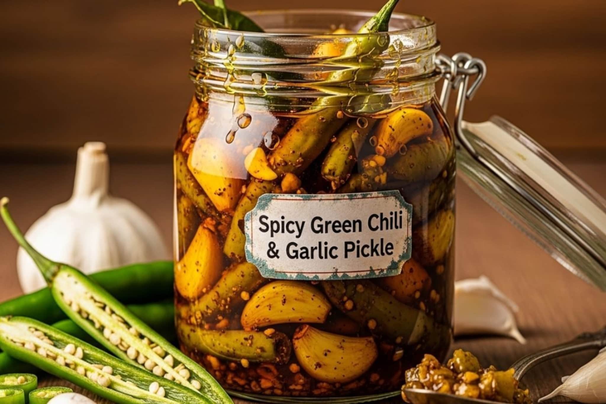 20 मिनिटांत बनवा चटकदार लसूण-हिरव्या मिरचीचं लोणचं! पाहा सोपी रेसिपी