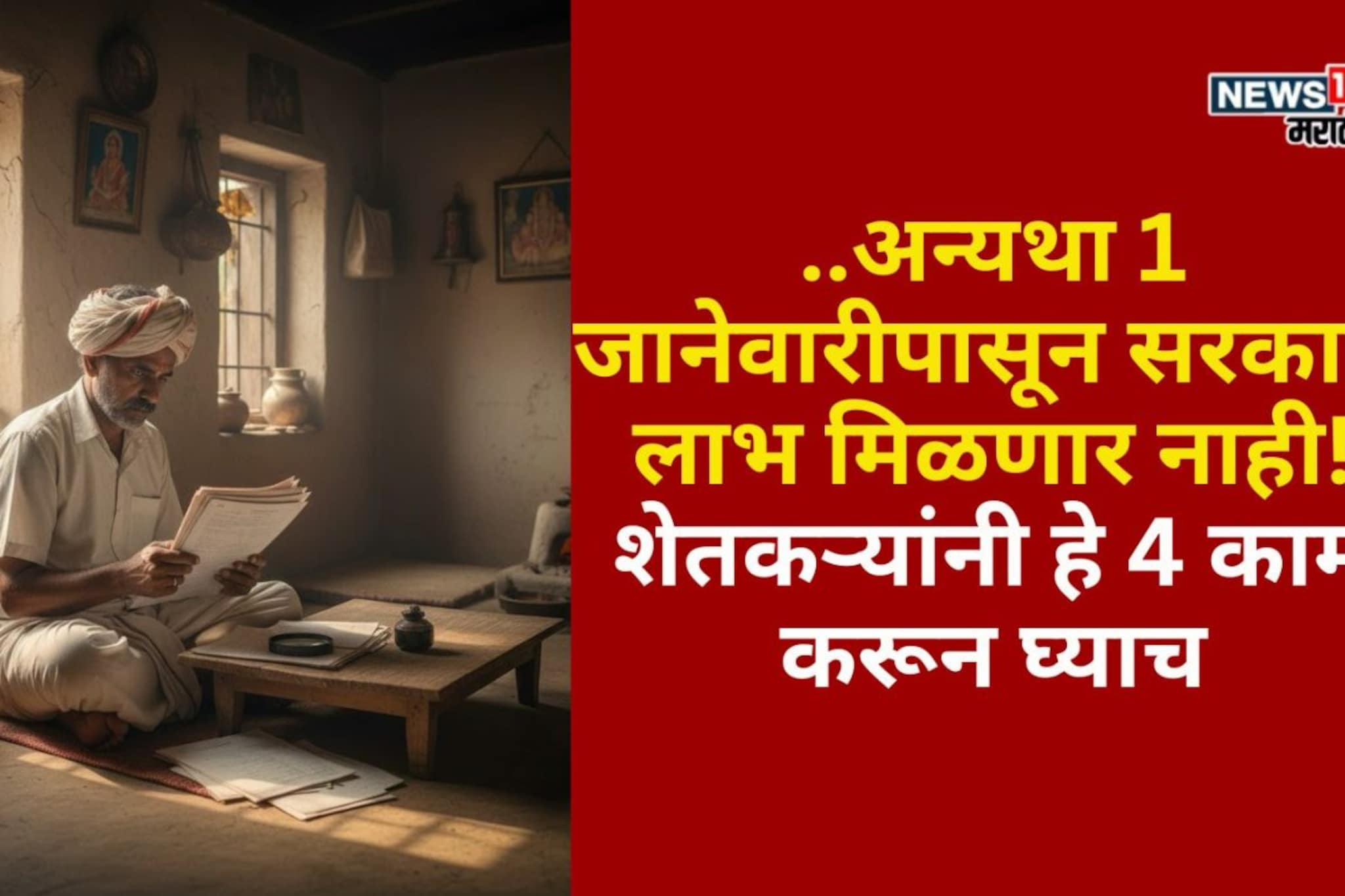 1 जानेवारीपासून सरकारी लाभ मिळणार नाही, शेतकऱ्यांनी लगेच हे 4 कामं करून घ्या