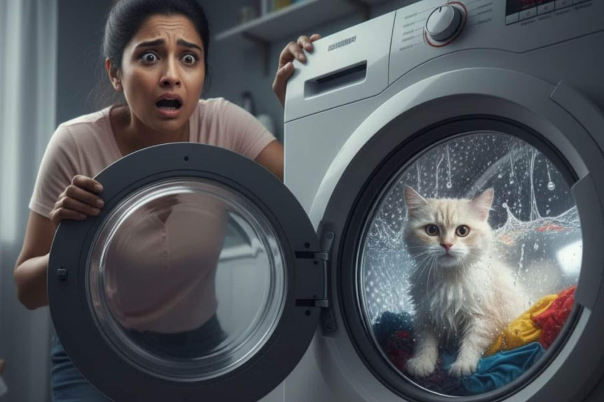 10 मिनिटं वॉशिंग मशीनमध्येच फिरत होती मांजर; बाहेर काढल्यानंतरचं दृश्य धक्कादायक 10 मिनिटं वॉशिंग मशीनमध्येच फिरत होती मांजर; बाहेर काढल्यानंतरचं दृश्य धक्कादायक