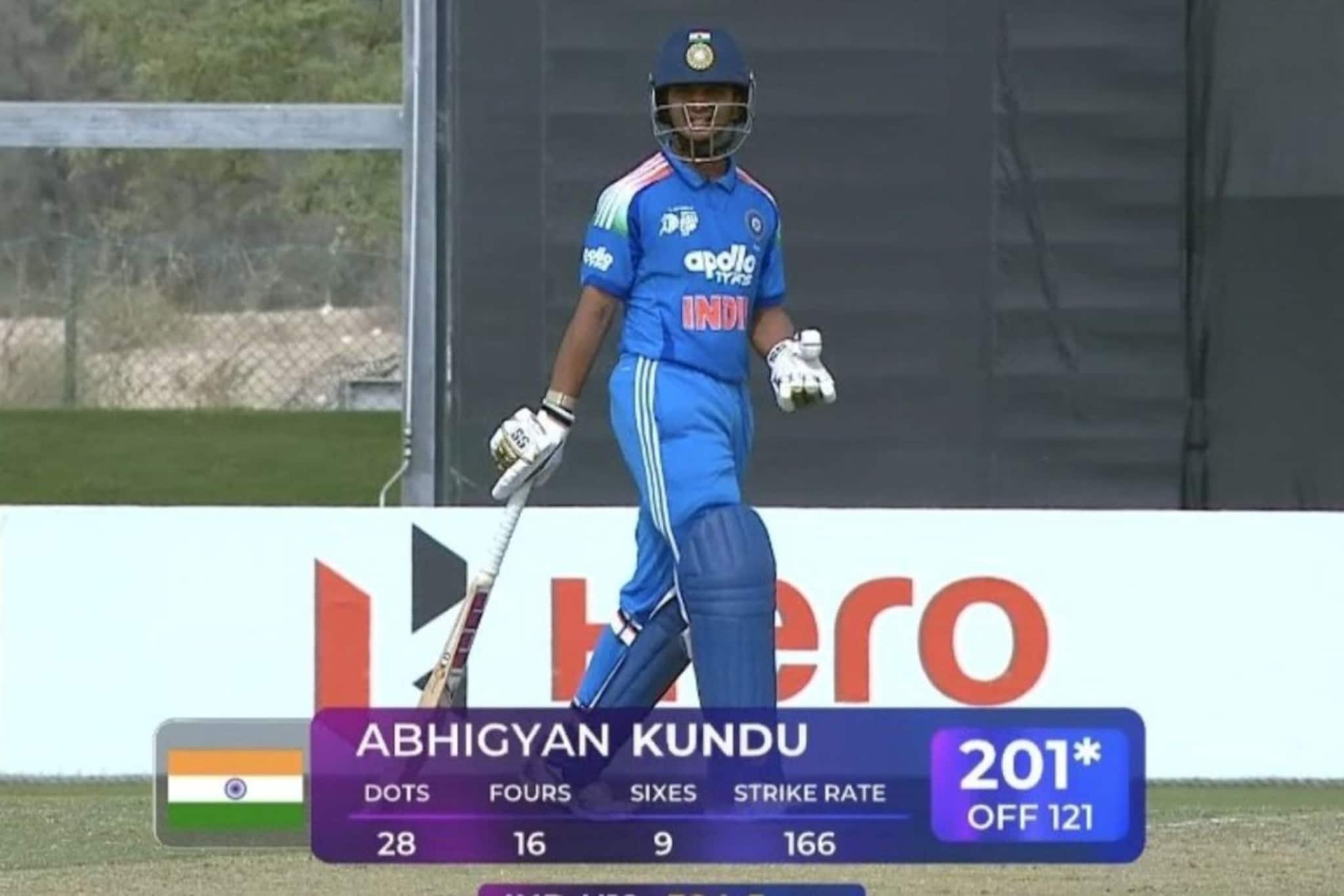 अभिज्ञान कुंडूचा IPL लिलावाच्या अर्ध्या तास आधी महाधमाका, ठोकली डबल सेंच्यूरी अभिज्ञान कुंडूचा IPL लिलावाच्या अर्ध्या तास आधी महाधमाका, ठोकली डबल सेंच्यूरी