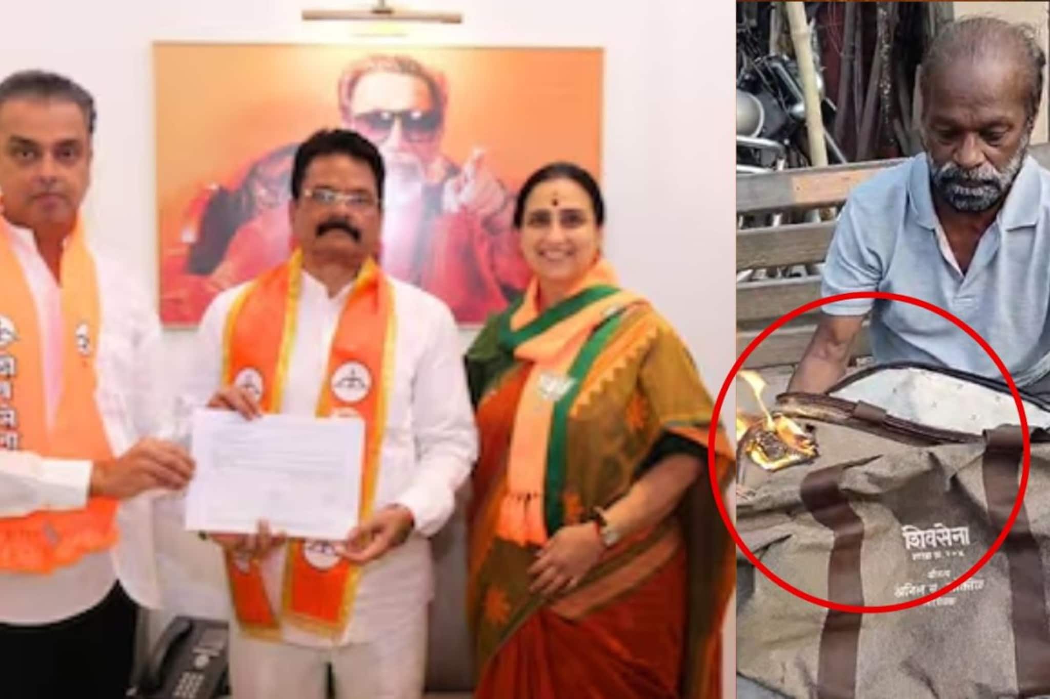 ठाकरेंचा सैनिक शिंदेगटात, ज्येष्ठ शिवसैनिक संतापला, भेट दिलेली बॅग पेटवली