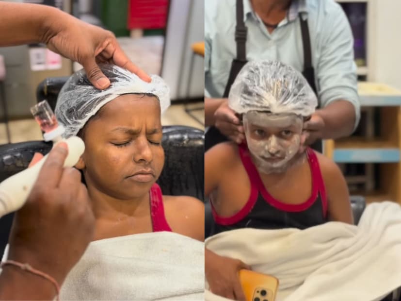  छोटा पुढारीने सोशल मीडियावर शेअर केलेल्या एका व्हिडीओमध्ये तो अहिल्यानगरमधील एका सलूनमध्ये फेशियल करताना दिसून येत आहे. या व्हिडीओमध्ये छोटा पुढारी म्हणतोय की पहिल्यांदाच असं वेगळ्याप्रकारे फेशियल केलं आहे.