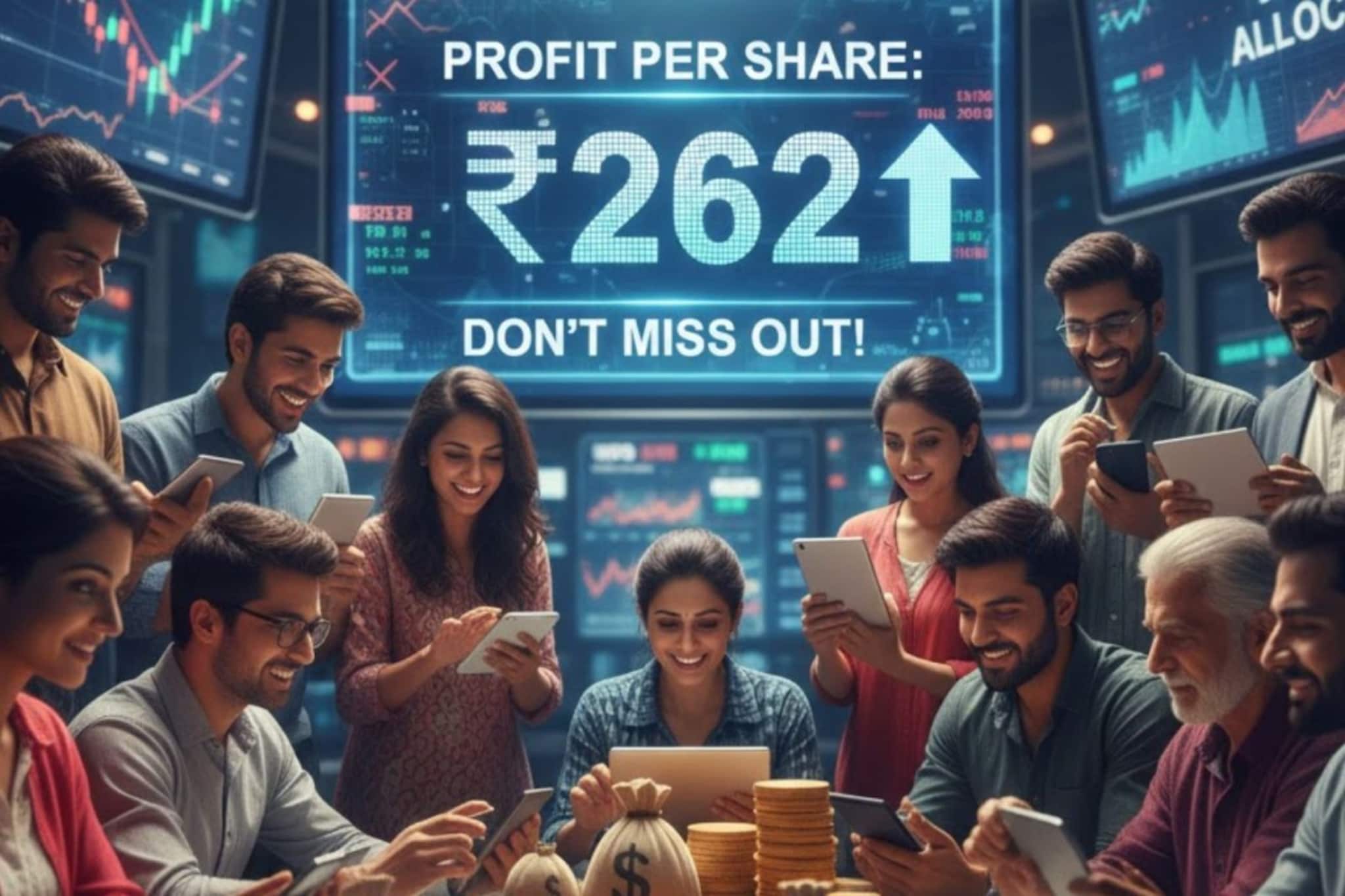 चुकलं तर पश्चात्ताप निश्चित, प्रत्येक शेअरवर दिसतोय 262 नफा; फायद्यासाठी झुंबड चुकलं तर पश्चात्ताप निश्चित, प्रत्येक शेअरवर दिसतोय 262 नफा; फायद्यासाठी झुंबड