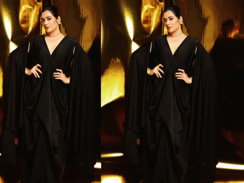  गिरीजा ओकने काळ्या रंगाचा गाऊन परिधान केला आहे. आपला लूक अधिक आकर्षक बनवण्यासाठी तिने त्यावर चंदेरी रंगाची ज्वेलरी परिधान केली आहे.