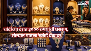 चांदीच्या दरात ३००० रुपयांची घसरण, सोन्यानं गाठला रेकोर्ड ब्रेक दर, प्रति तोळ्याची किंमत किती? चांदीच्या दरात ३००० रुपयांची घसरण, सोन्यानं गाठला रेकोर्ड ब्रेक दर, प्रति तोळ्याची किंमत किती?