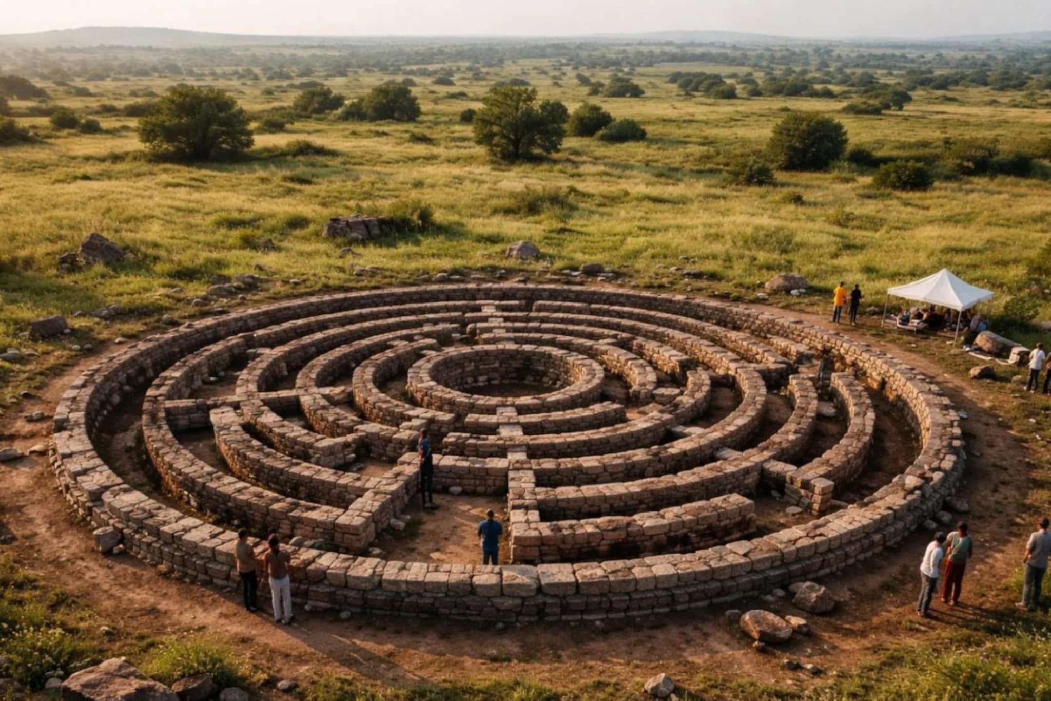 महाराष्ट्रात सापडला 2,000 वर्षांपूर्वीचा मोठा चक्रव्यूह; सोलापूरात दडलंय गूढ महाराष्ट्रात सापडला 2,000 वर्षांपूर्वीचा मोठा चक्रव्यूह; सोलापूरात दडलंय गूढ