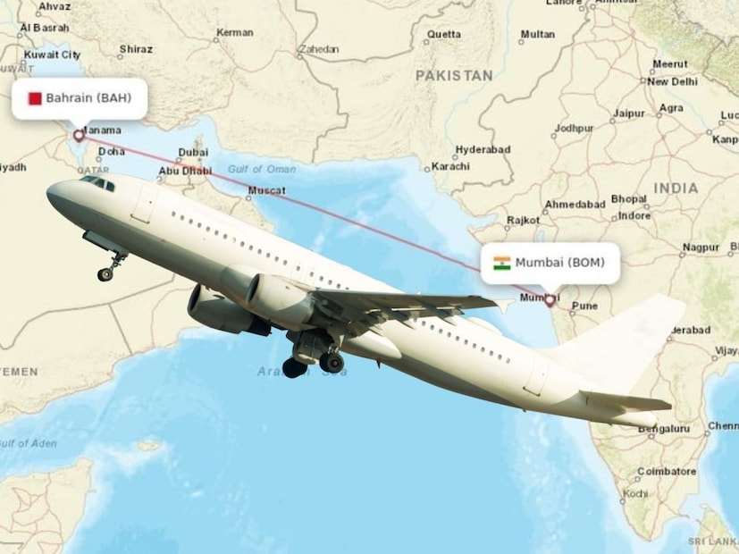 मुंबईहून बहरीन हे विमान प्रवासाचं अंतर साडेतीन तास आहे. मुंबहून बहरीनला थेट जाणाऱ्या फ्लाइट्स उपलब्ध आहेत. मुंबईपासून बहरीनपर्यंत एकदिशी तिकीट सुमारे 9,400 ते 15,000 रुपये आहे.