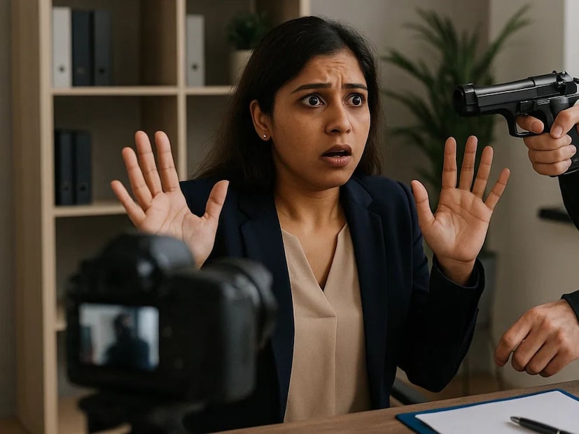 मुंबईतील एका व्यवसायिक महिलेला नग्न करून बंदुकीच्या धाकावर चित्रीकरण केल्याची धक्कादायक घटना समोर आली आहे. पीडितेने कोणताही आवाज उठवला तर तिचे फोटो-व्हिडिओ सार्वजनिक करण्याची धमकी देण्यात आल्याचे तिने पोलिसांपुढे सांगितले आहे. या प्रकरणात संबंधित महिलेने एका कंपनीच्या व्यवस्थापकीय संचालक आणि संस्थापक सदस्याचे नाव तक्रारीत नमूद केले आहे.