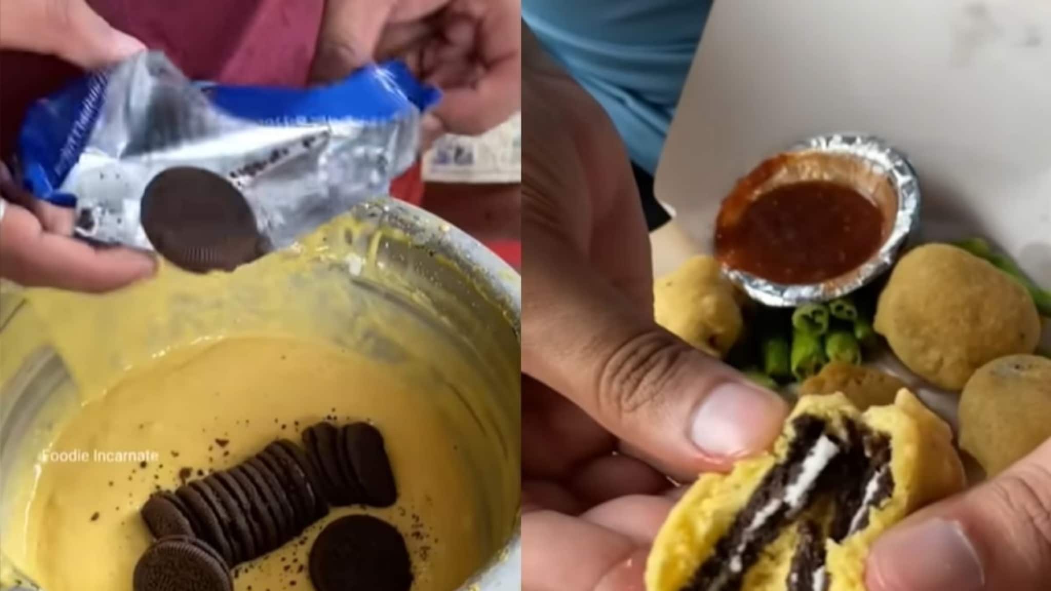 Weird Recipe Video : कांदा-बटाटा नाही तर ओरिओ भजी; आवडीने खातात लोक, मुलांची आहे फेव्हरेट Weird Recipe Video : कांदा-बटाटा नाही तर ओरिओ भजी; आवडीने खातात लोक, मुलांची आहे फेव्हरेट