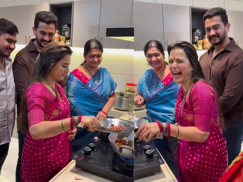  प्राजक्ताने आता आपल्या नव्या संसाराची सुरुवात केली आहे. सासरी तिने पहिला गोड पदार्थ बनवला आहे.