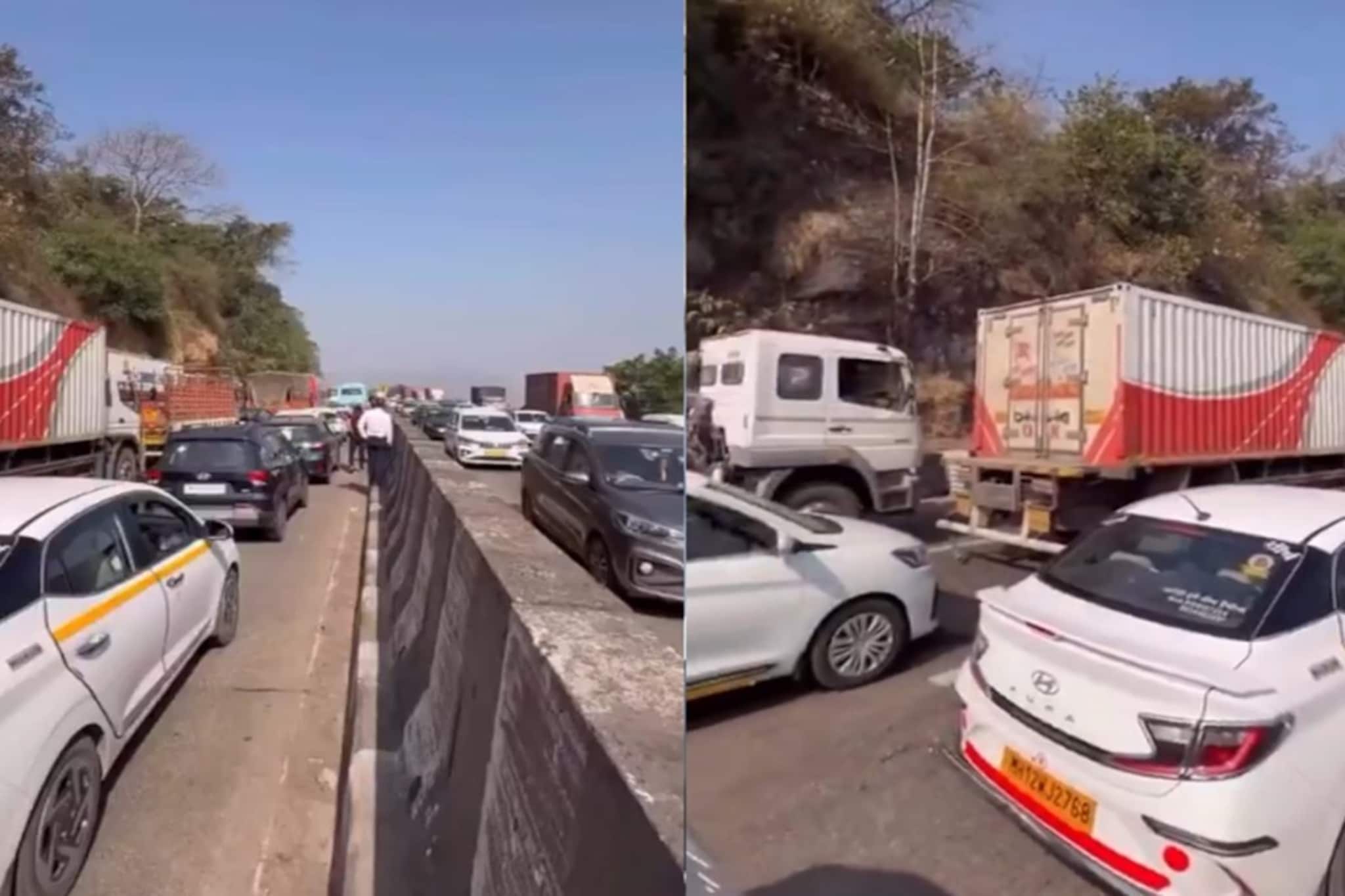 90 मिनिटांपर्यंत गाडी जागची हलली नाही, लोणावळ्यात सर्वात मोठा जाम, VIDEO