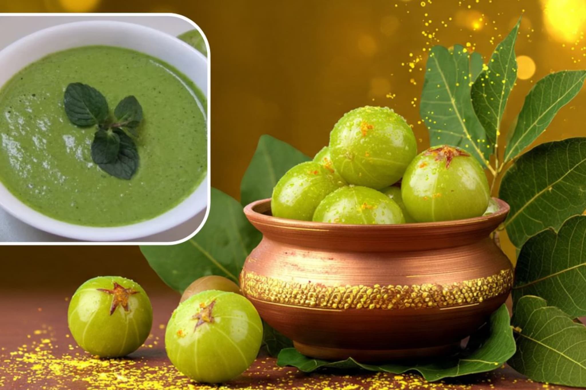 घरच्या घरी अशी बनवा चटकदार आवळा चटणी, साध्या वरण-भातालाही बनवेल खास! घरच्या घरी अशी बनवा चटकदार आवळा चटणी, साध्या वरण-भातालाही बनवेल खास!