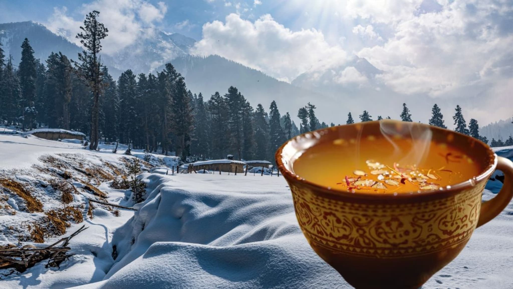 Kashmiri Kahwa : रोजच्या चहाऐवजी ट्राय करा 'काश्मिरी काहवा', थंडीत शरीराला देईल उब! पाहा रेसिपी