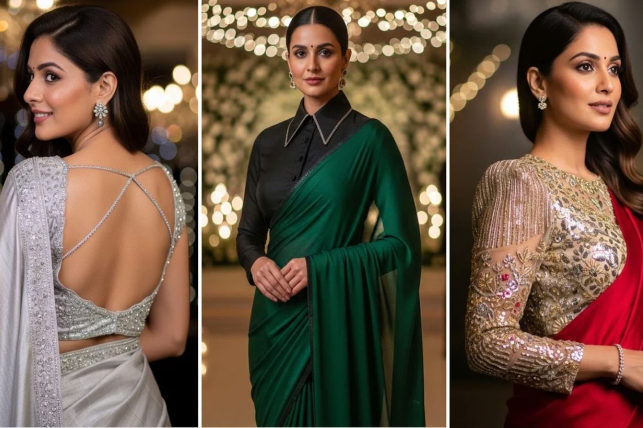 टिपिकल वन पिसऐवजी नेसा सुंदर साडी, या 6 ब्लाउज डिझाईन्सने मिळेल ग्लॅमरस लुक!