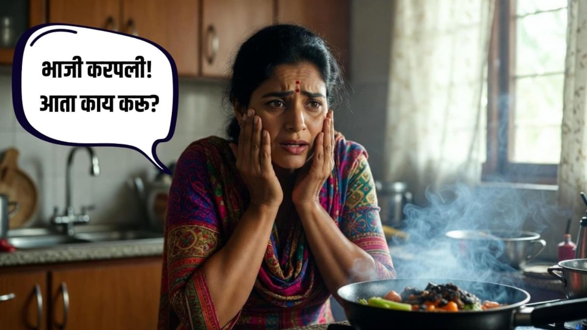 Kitchen Tips : भाजी करपली पण फेकूनही द्यायची नाही, मग काय करायचं?