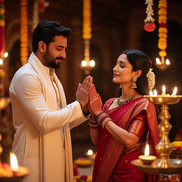 हृदयाची जागा: मानवी शरीरशास्त्रानुसार हृदय (Heart) शरीराच्या डाव्या बाजूला स्थित असते. डाव्या बाजूला बसून पत्नी नवऱ्याला भावनिक आणि मानसिक आधार (Emotional and Mental Support) प्रदान करते, असे मानले जाते. पूजेसारख्या संवेदनशील कार्यात नवऱ्याला आध्यात्मिक बळ देण्यासाठी पत्नी हृदयाच्या जवळ बसते.