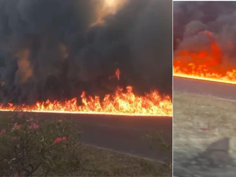 आगीची माहिती मिळताच वाहतूक पोलीस आणि अग्निशमन दलाच्या गाड्या घटनास्थळी दाखल झाल्या आहेत. आग विझवण्याचं काम युद्धपताळीवर सुरू आहे. 