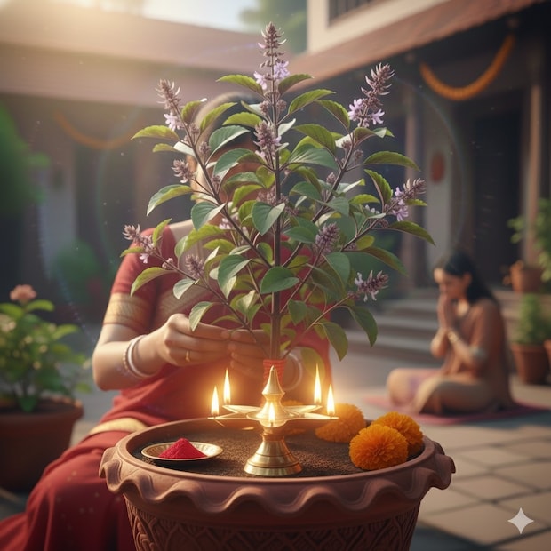 दिवा लावा : नवीन वर्षाच्या पहिल्या दिवशी तुळशीच्या झाडाजवळ चार बाजू असलेला तुपाचा दिवा लावणे खूप शुभ मानले जाते. असे केल्याने घरात सकारात्मक वातावरण निर्माण होते आणि नकारात्मक ऊर्जा दूर होते. शिवाय, तुळशीच्या झाडाजवळ दिवा लावल्याने कुटुंबात सुख आणि समृद्धी येते. टीप : (वरील माहिती सामान्य माहितीवर आधारीत आहेत. न्यूज 18 मराठी याची पुष्टी करत नाही. आपला उद्देश तुमच्यापर्यंत माहिती पोहोचवण्याचा आहे.)