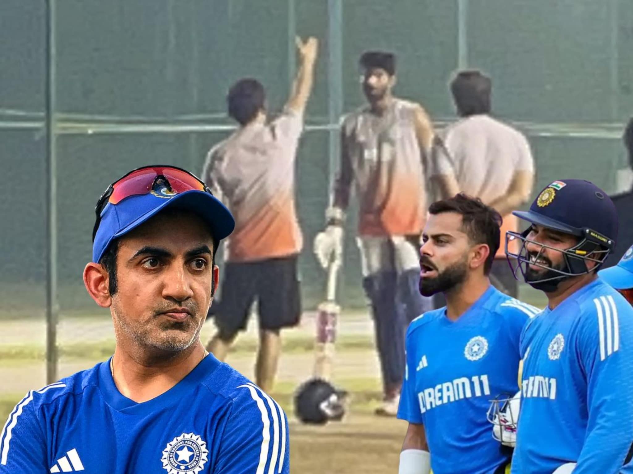 रोहित विराटची दांडी, गौतम गंभीर एकटा पडला, प्रॅक्टीस सेशनला फक्त 4 खेळाडू पोहोचल