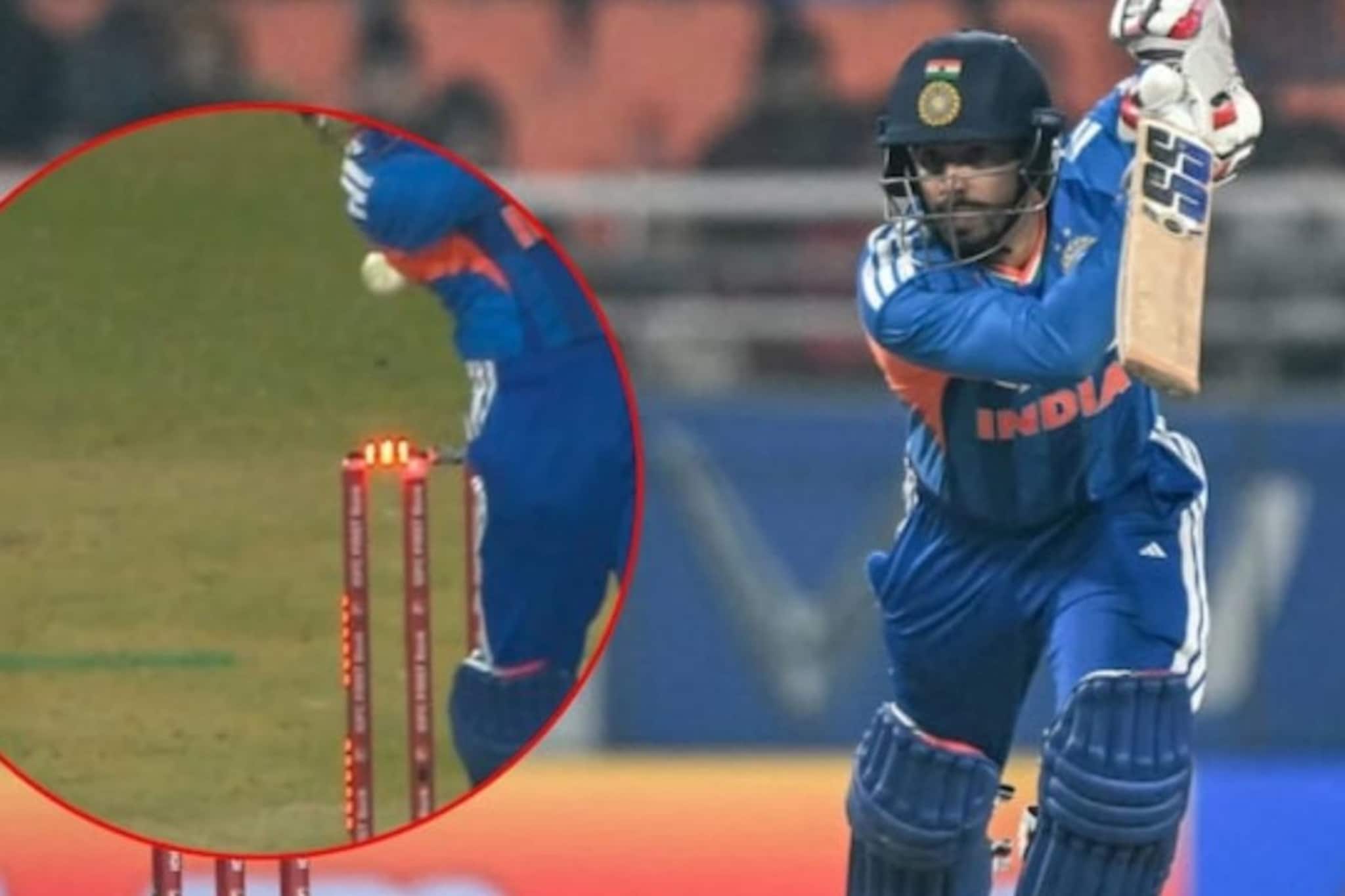 बेल्सला बॉल लागला, लाईटही लागली, तरी जितेश आऊट नाही... मैदानात मोठा ड्रामा बेल्सला बॉल लागला, लाईटही लागली, तरी जितेश आऊट नाही... मैदानात मोठा ड्रामा