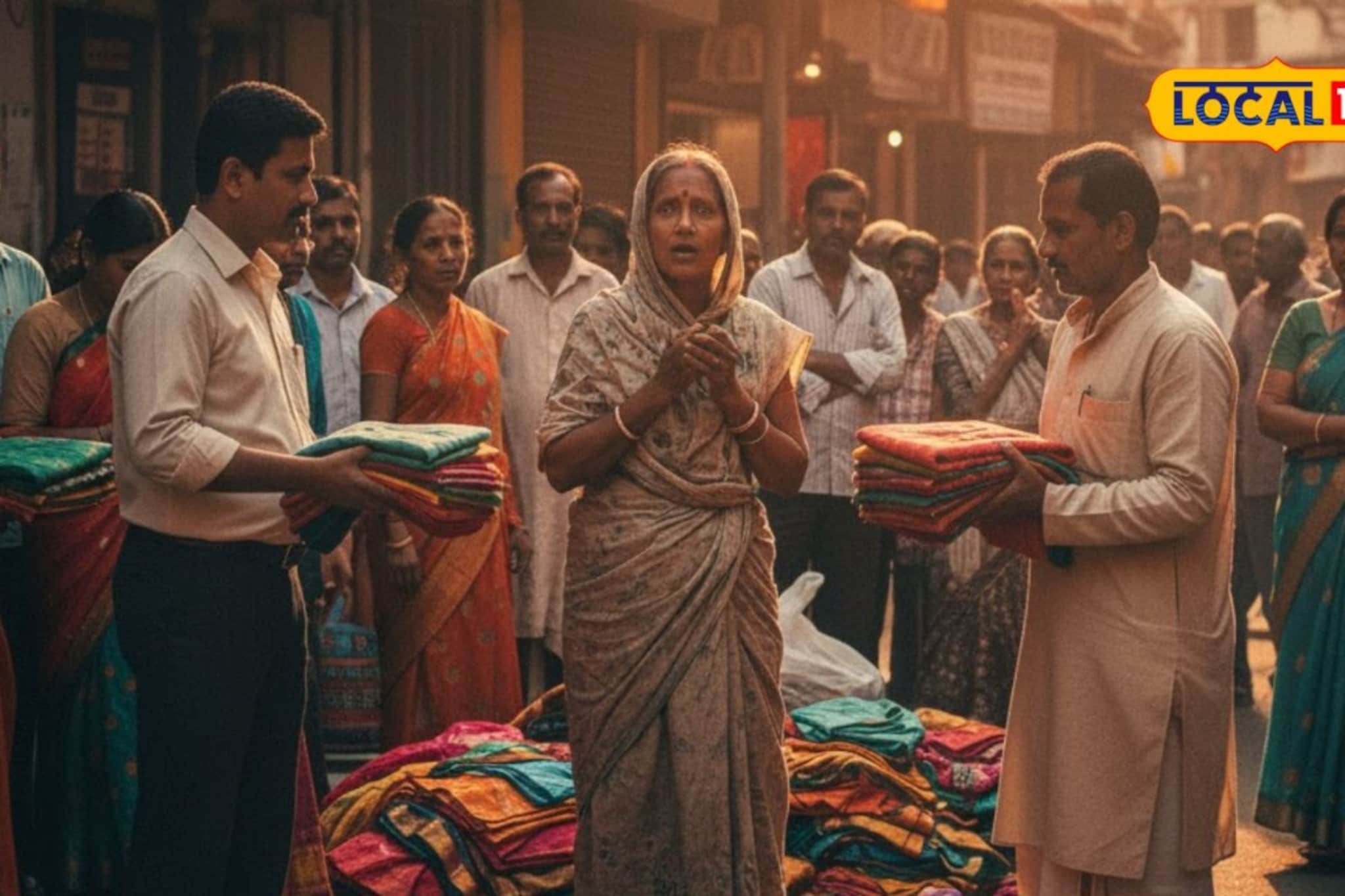 महिला पाहताच तिच्याकडे आले अन् साड्या वाटण्याचा केला बहाणा; त्यानंतर जे घडलं महिला पाहताच तिच्याकडे आले अन् साड्या वाटण्याचा केला बहाणा; त्यानंतर जे घडलं