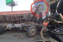 ट्रकवरचं नियंत्रण सुटलं, सिमेंट पोलला गाडी धडकली, चालक जागेवर गेला, बॉडीचे तुकडे गोळा करण्याची वेळ