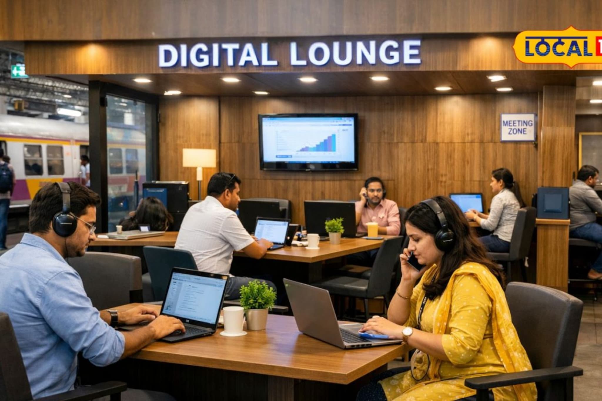 लोकलचा खोळंबा झाला? आता नो टेन्शन, स्टेशनवरच करता येणार ऑफिसचं काम, पाहा कसं? लोकलचा खोळंबा झाला? आता नो टेन्शन, स्टेशनवरच करता येणार ऑफिसचं काम, पाहा कसं?