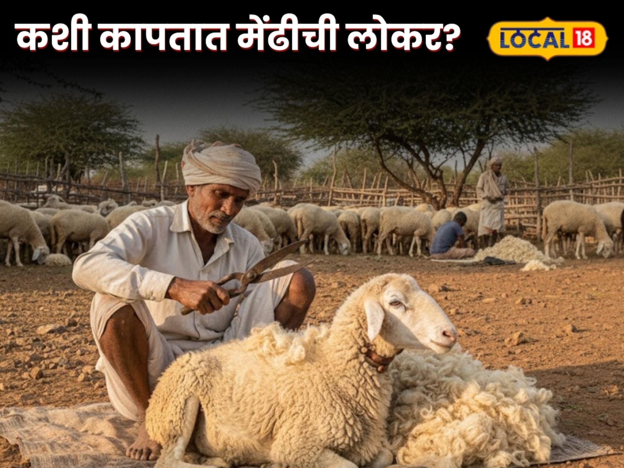 तुम्ही कधी पाहिलीये का, कशी कापतात मेंढीची लोकर? VIDEO