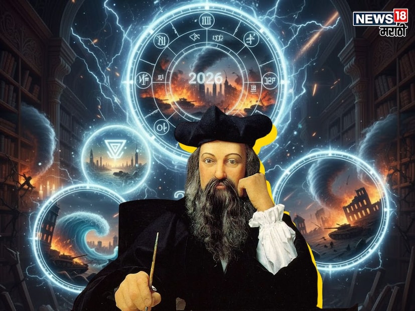 2025 वर्षे संपून 2026 वर्षे येईल. नव्या वर्षाची सगळे जण आतुरतेने वाट पाहत आहेत. पण त्यासोबतच नवीन वर्षात काय लिहून ठेवलं आहे, याची धाकधूकही मनात आहे. अखेर 2026 वर्षाची भविष्यवाणी समोर आली आहे. मिशेल डी नास्त्रेदामस यांनी केलेली ही भविष्यवाणी सोशल मीडियावर व्हायरल होत आहे. 2025 वर्षे संपून 2026 वर्षे येईल. नव्या वर्षाची सगळे जण आतुरतेने वाट पाहत आहेत. पण त्यासोबतच नवीन वर्षात काय लिहून ठेवलं आहे, याची धाकधूकही मनात आहे. अखेर 2026 वर्षाची भविष्यवाणी समोर आली आहे. मिशेल डी नास्त्रेदामस यांनी केलेली ही भविष्यवाणी सोशल मीडियावर व्हायरल होत आहे.