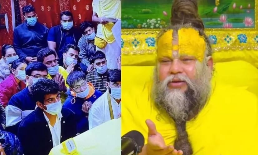 २ डिसेंबरच्या सत्संगातील पलाश मुच्छलचा एक फोटो सोशल मीडियावर व्हायरल होत आहे. या फोटोत तो मास्क लावून सत्संगात बसलेला दिसत आहे.