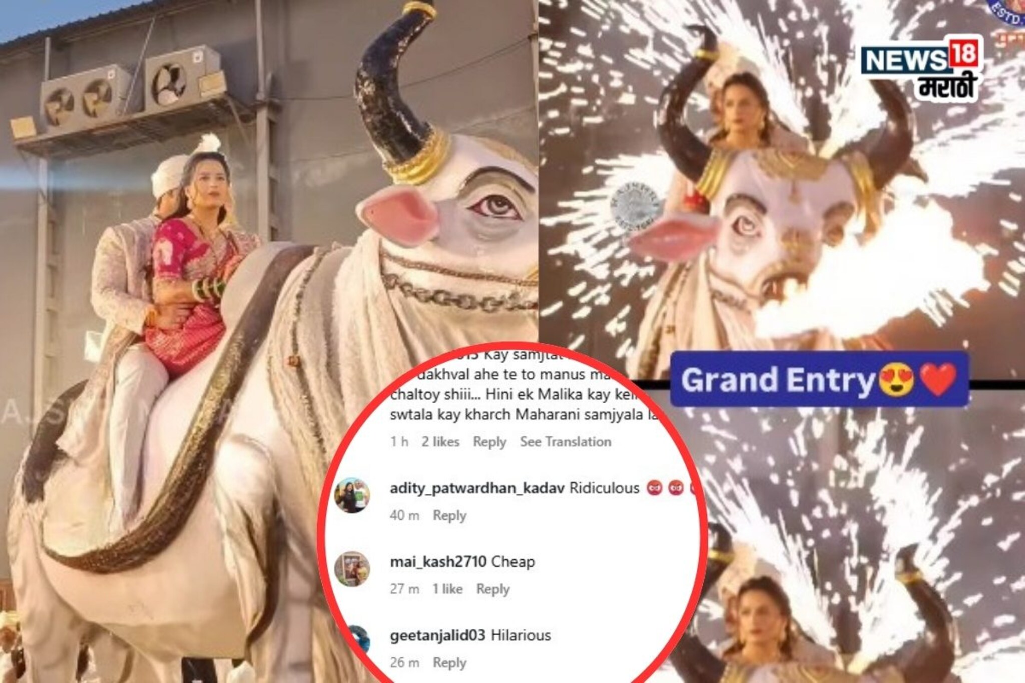 रिसेप्शनला नंदीवरून एन्ट्री करणाऱ्या प्राजक्ता गायकवडला नेटकऱ्यांनी धरलं धारेवर