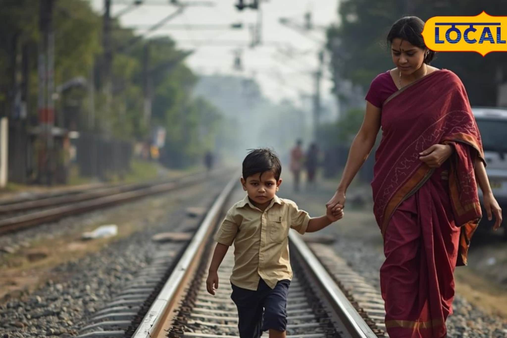 4 वर्षाचा आरव आईचा हात धरून ओलांडत होता रेल्वे रूळ, ट्रेन आली अन् सगळंच संपलं