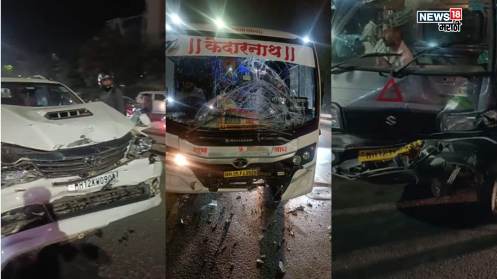 पुण्यातील वारजे पुलावर भीषण अपघात, एकामागे एक अनेक गाड्या धडकल्या