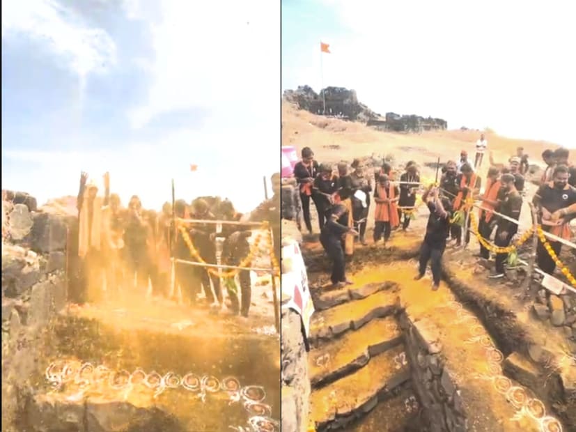 त्यानंतर दुर्गरत्न प्रतिष्ठान महाराष्ट्र राज्य प्रतिष्ठानच्या सदस्यांनी छत्रपती शिवाजी महाराज की जय, म्हणत महाराजांना आदरांजली वाहिली. 