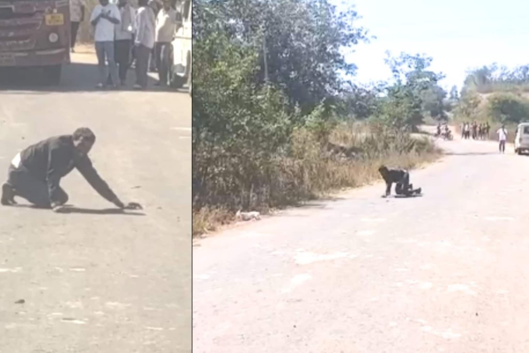 गुडघ्यावर चालत होता, कुत्र्यासारखा अंगावर धावून यायचा, साताऱ्यातील तरुणाचं सत्य गुडघ्यावर चालत होता, कुत्र्यासारखा अंगावर धावून यायचा, साताऱ्यातील तरुणाचं सत्य