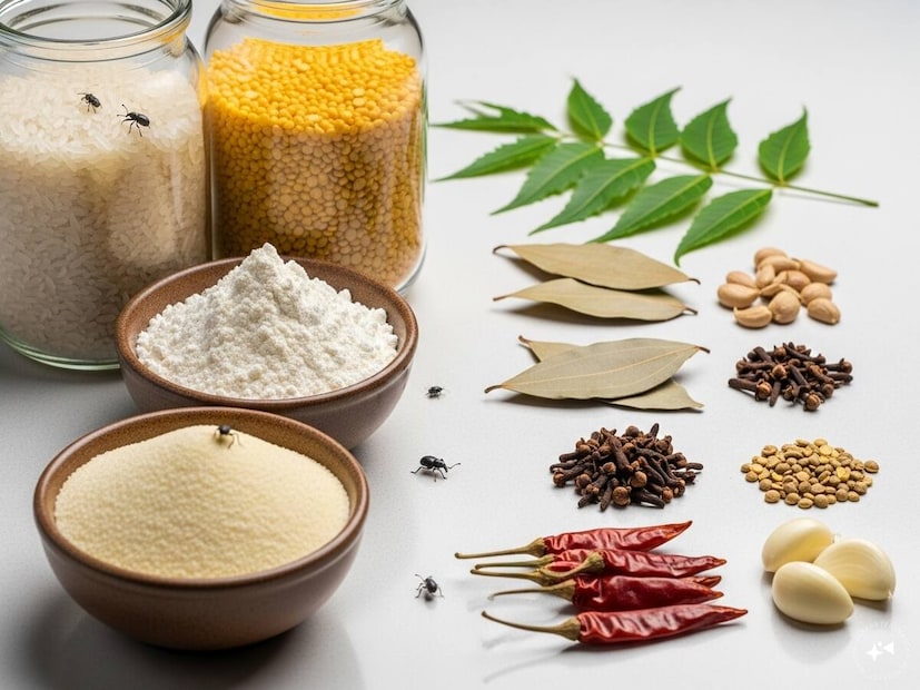 तांदूळ, डाळी आणि पीठ यांसारख्या धान्यांमध्ये किडे लागण्याचे मुख्य कारण ओलावा आणि हवा लागणे आहे. जे धान्य नीट सुकवले जात नाही किंवा सैल झाकणाच्या डब्यात ठेवले जाते, त्यात सहज किडे लागतात. येथे काही सोप्या टिप्स दिल्या आहेत, ज्या तुमची मदत करतील.