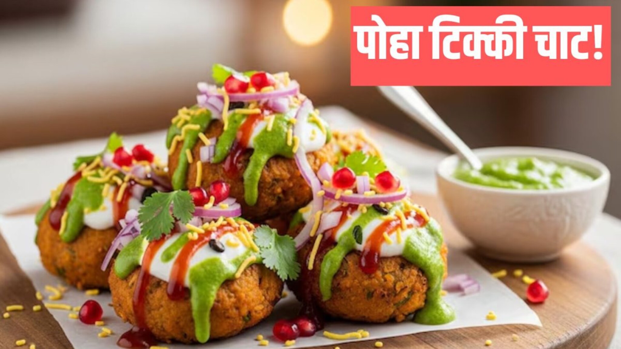Poha Tikki Chaat : बटाट्याऐवजी बनवा हेल्दी पोहा टिक्की चाट! चवीला भन्नाट,वेट लॉसमध्ये फायदेशीर..