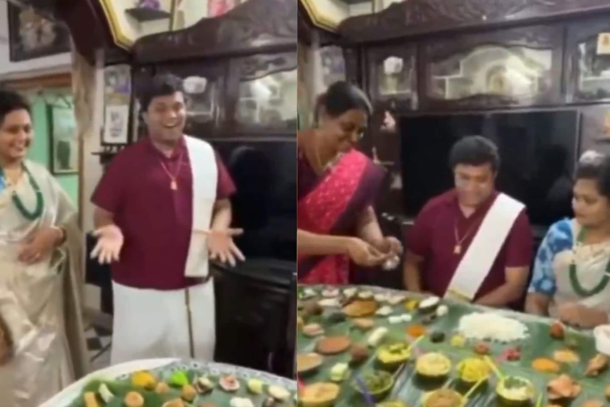 OMG! मोजून थकाल पण संपणार नाहीत, इतके पदार्थ; सासरी असं स्वागत, जावईही थक्क